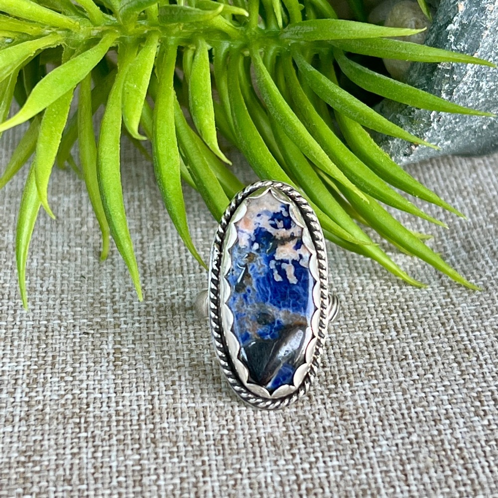 NWT‎ Handmade Sterling Silver Sodalite Gemstone Ring Size 6.5